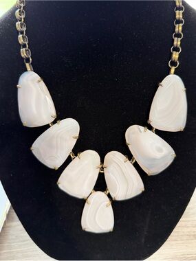 Kendra Scott Harlow in White Banded Agate w Antique Brass